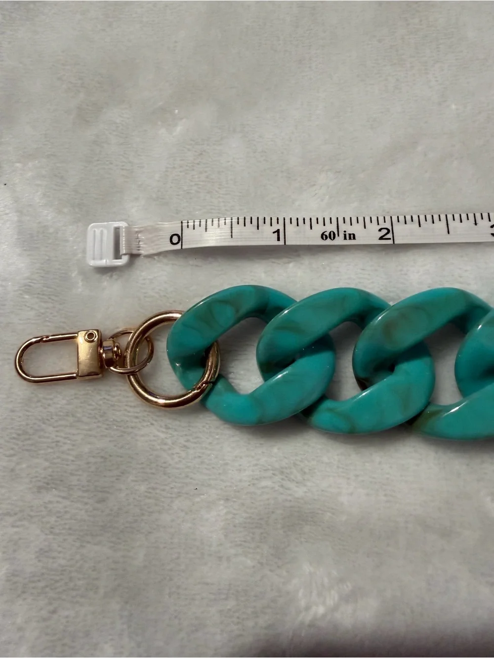 Chunky Turquoise Link- Teal Chain/ Purse Charm Statement